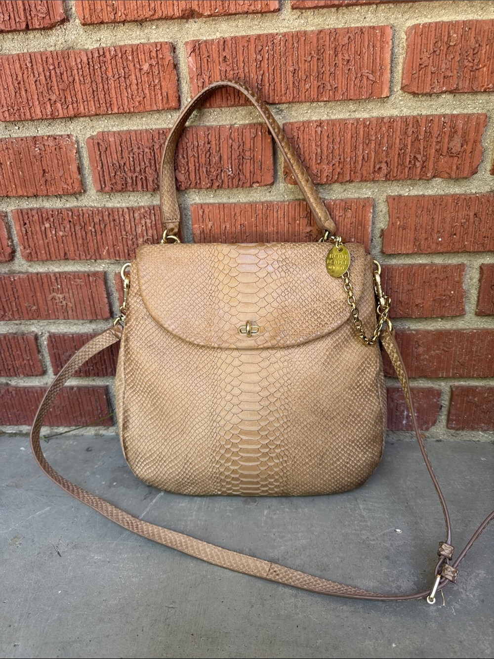 Henri Bendel Snakeskin Embossed Large Bag